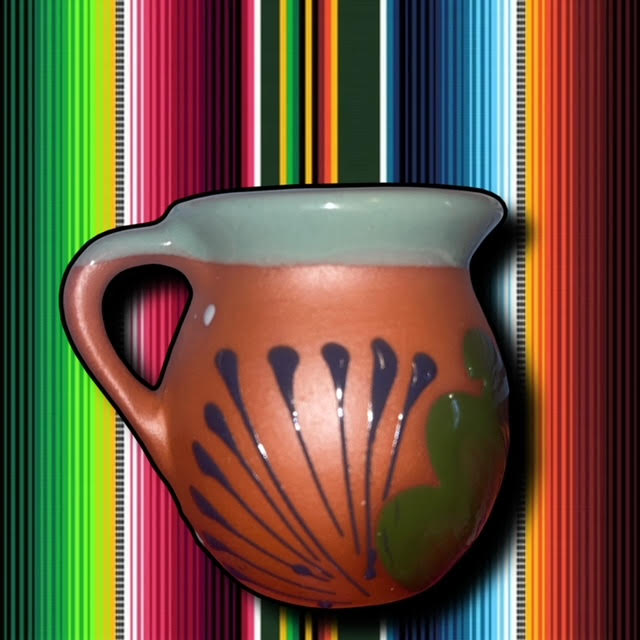 Mexico Jarritos, Clay Mug (Green/Yellow)